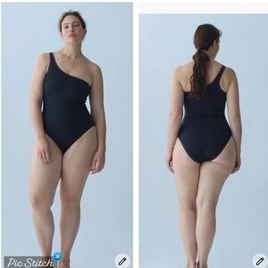 Nu Swim Paradise One Shoulder Swimsuit Black